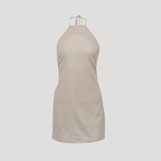 CM | Mini Vestido de Verano de Lino con Cuello