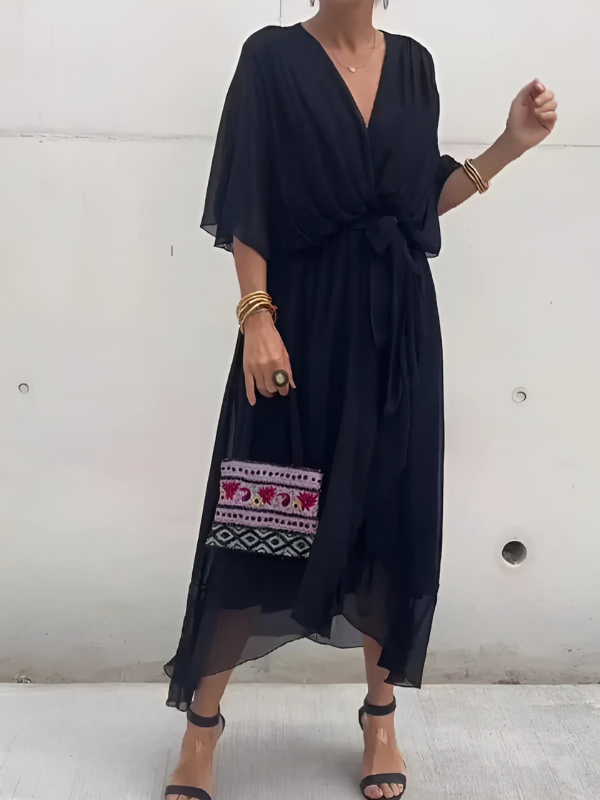 CM | Vestido midi atemporal en un look envolvente