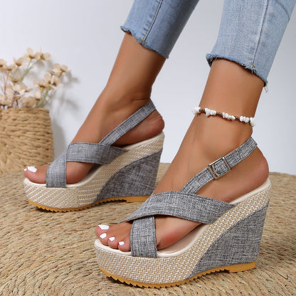 CM | Sandalias de cuña con suela gruesa para mujer