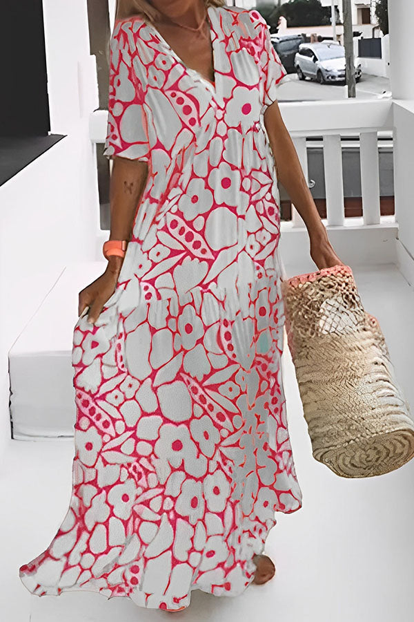 CM | VESTIDO MIDI DE FIESTA CON ESTAMPADO FLORAL