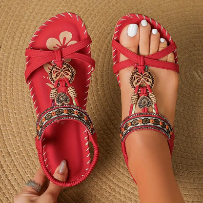 CM | | Elegantes sandalias ortopédicas con motivo de mariposa de strass