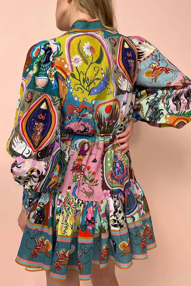 CM | Urban Chic Mini vestido casual graffiti