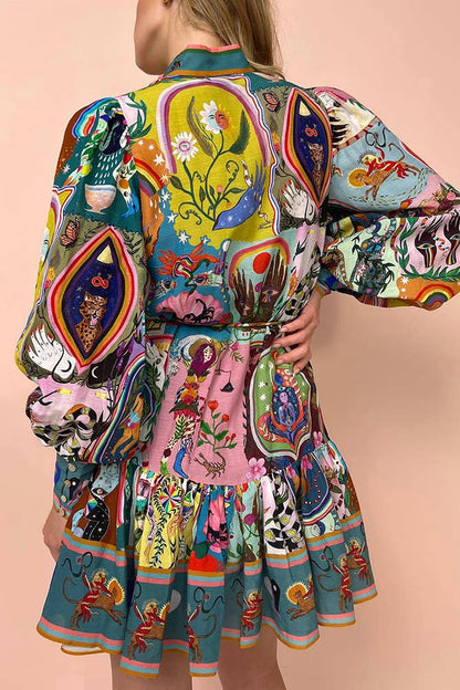 CM | Urban Chic Mini vestido casual graffiti