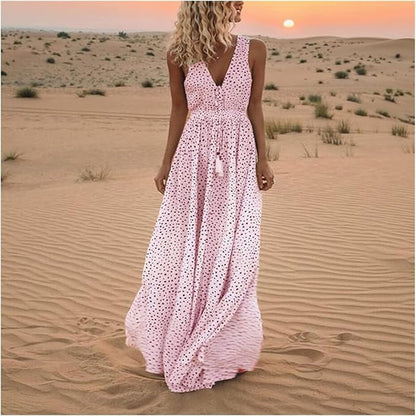 CM | Maxi Vestido Boho Lunares