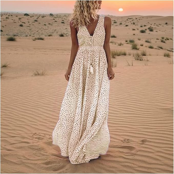 CM | Maxi Vestido Boho Lunares