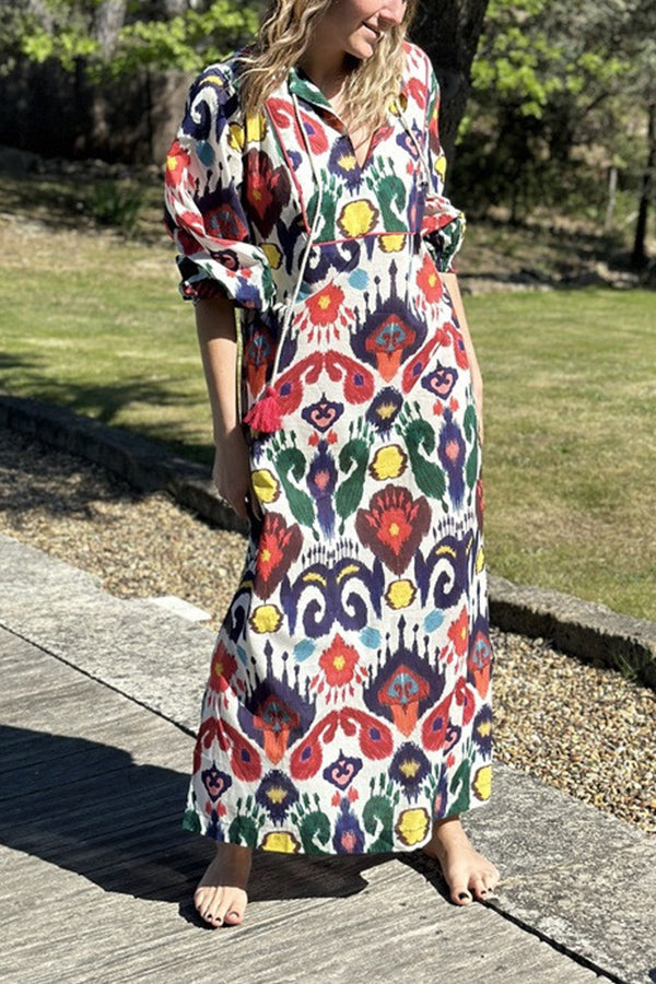 CM | JAYA Maxi vestido con dobladillo suelto y abertura
