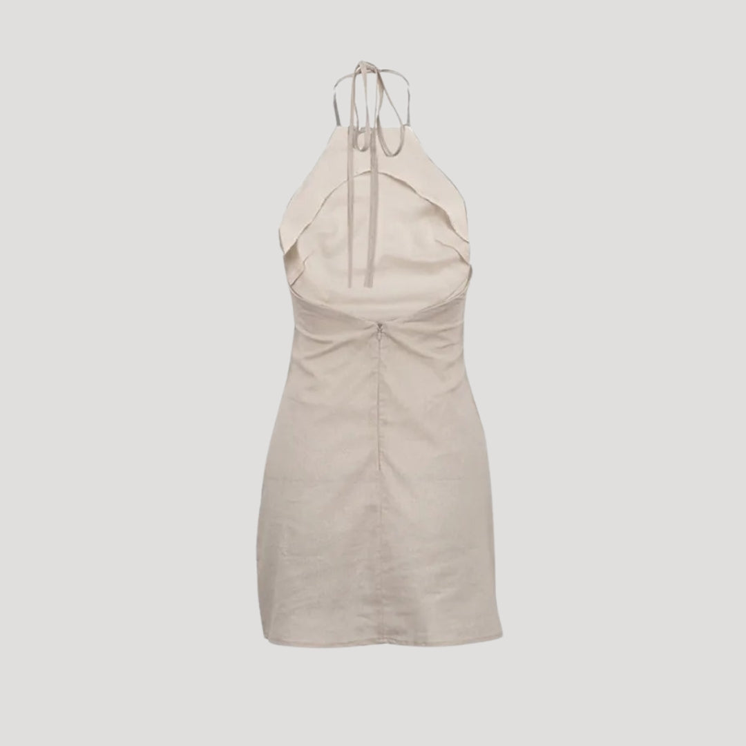 CM | Mini Vestido de Verano de Lino con Cuello