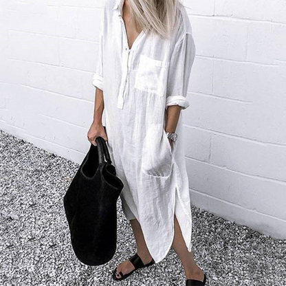 CM | vestido blusa de gran tamaño de moda para las mujeres