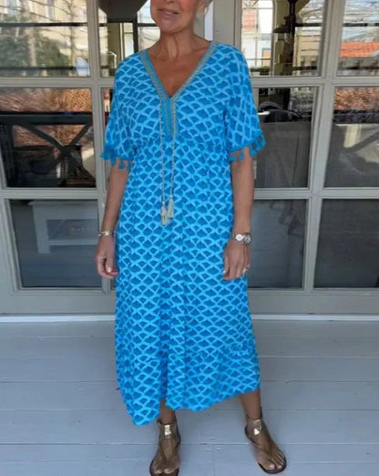 CM | Vestido midi cómodo y holgado con escote en V