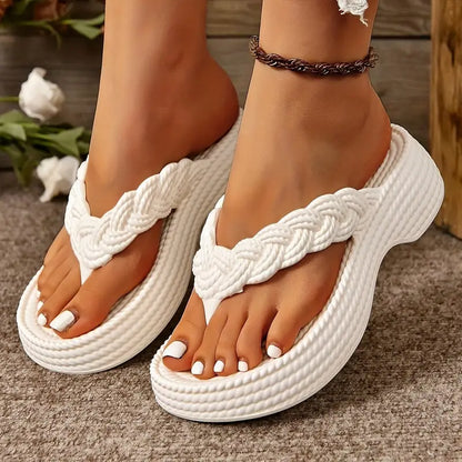 CM | Sandalias de plataforma para mujer con estilo en blanco y negro