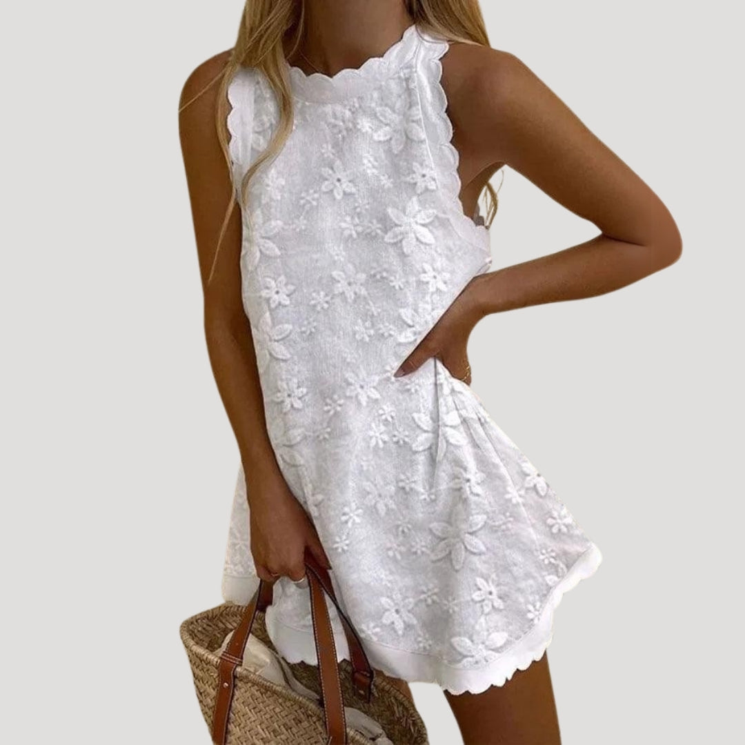 CM | Minivestido de mujer sin mangas con estampado floral