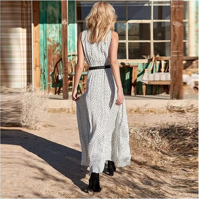 CM | Maxi Vestido Boho Lunares