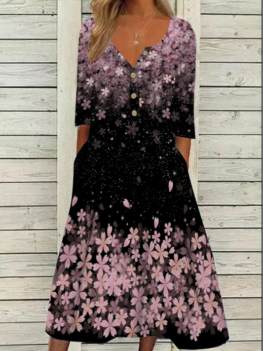 CM | Vestido midi floral de vacaciones WJ66