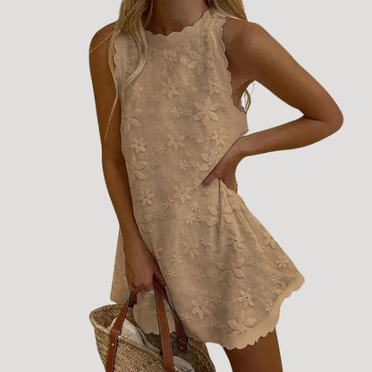 CM | Minivestido de mujer sin mangas con estampado floral