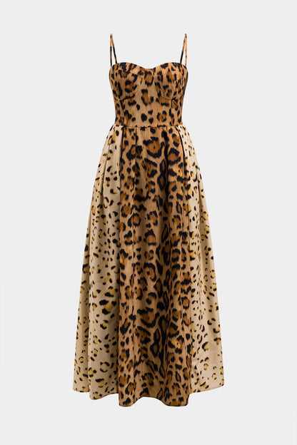 CM | Vestido midi con atrevido estampado de leopardo