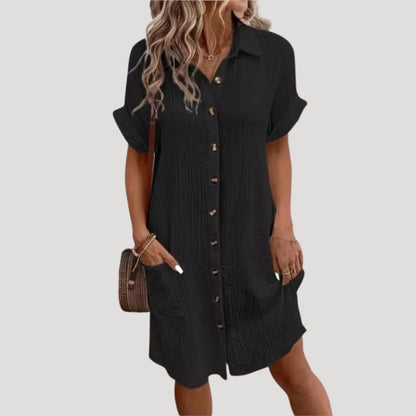 CM | Minivestido camisero abotonado de mujer