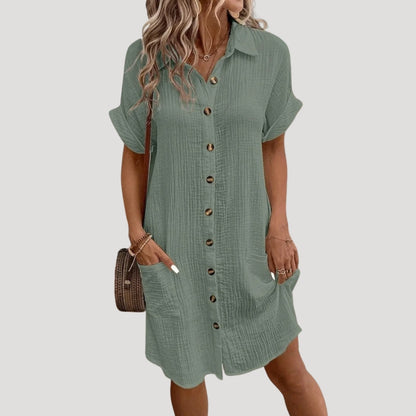 CM | Minivestido camisero abotonado de mujer