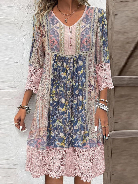 CM | Vestido corto boho estampado