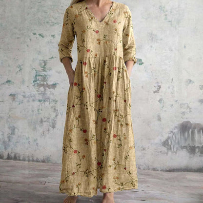 CM | MAXI VESTIDO LARGO FLOREADO