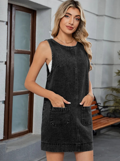 CM | Vestido mono vaquero cuello redondo