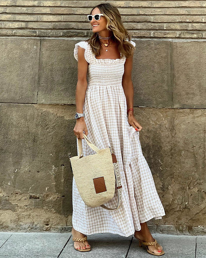 CM | Mariposa Manga Cintura Swing Maxi Vestido