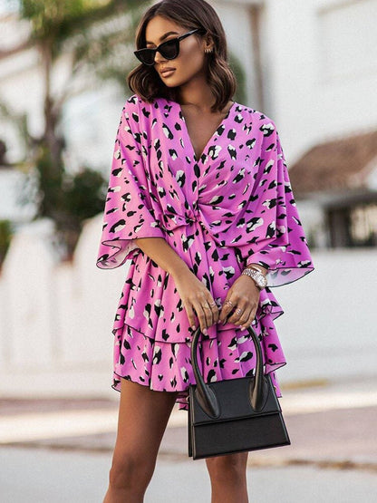 CM | Vestido corto vaporoso con estampado floral
