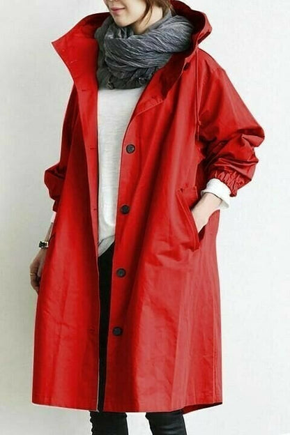 CM | Elegante gabardina suelta monocolor