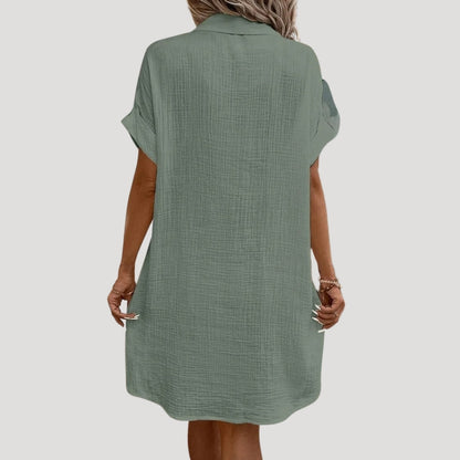 CM | Minivestido camisero abotonado de mujer
