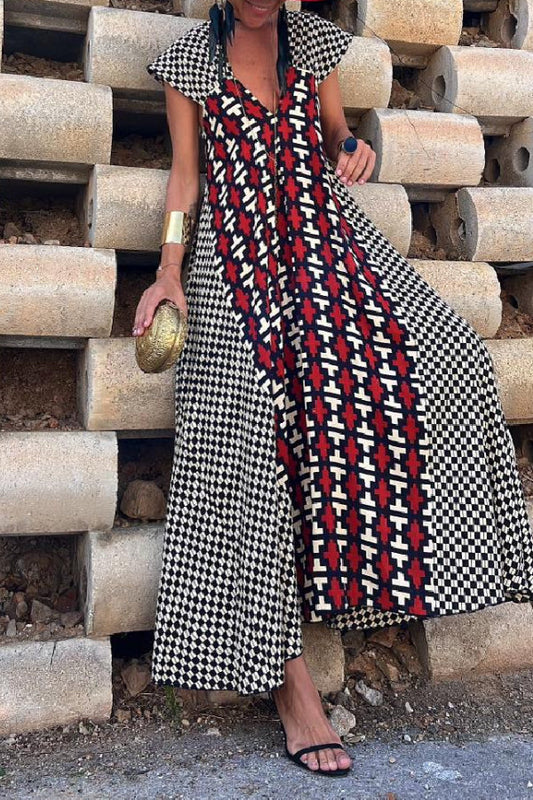 CM | MARIN ROJO-NEGRO, VESTIDO LARGO