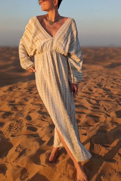 CM | MAXI VESTIDO DOHA - CREMA-BEIGE