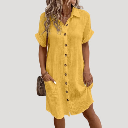 CM | Minivestido camisero abotonado de mujer