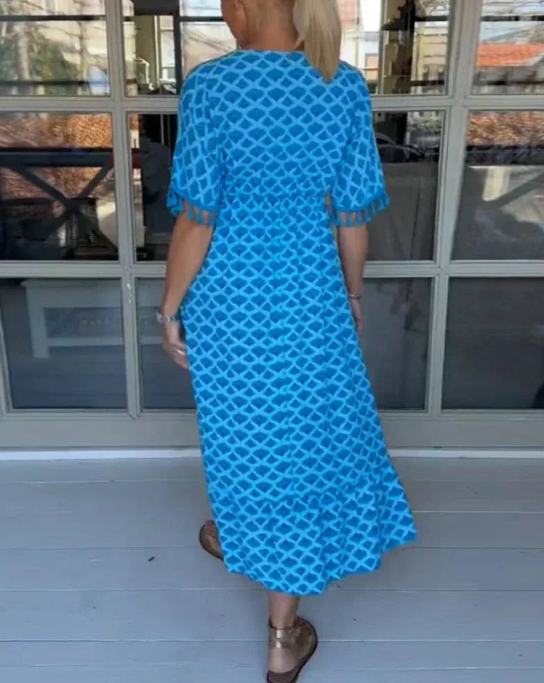 CM | Vestido midi cómodo y holgado con escote en V
