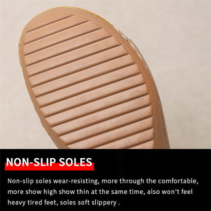 CM | Casual Verano Confort Diario Slip On Sandalias de cuero de color sólido