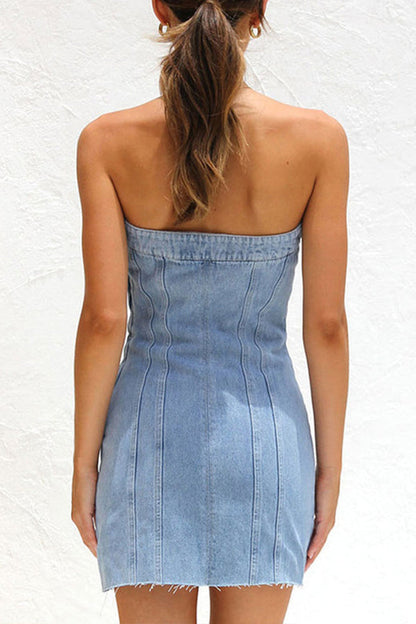 CM | Minivestido con forma de corpiño en denim