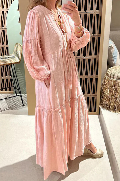 CM | Take Me To Cabo Ethnic Unique Print Botón Camisa Suelta Vestido Midi