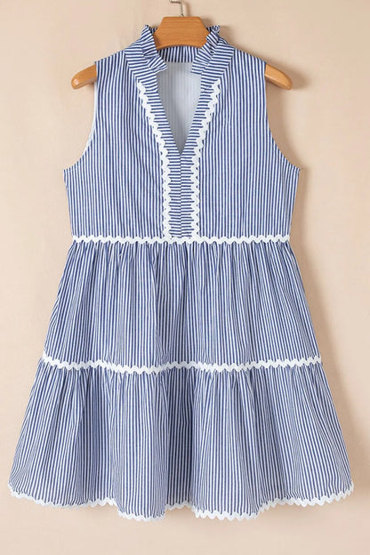 CM | Stripe Mini vestido sin mangas y con escote de pico