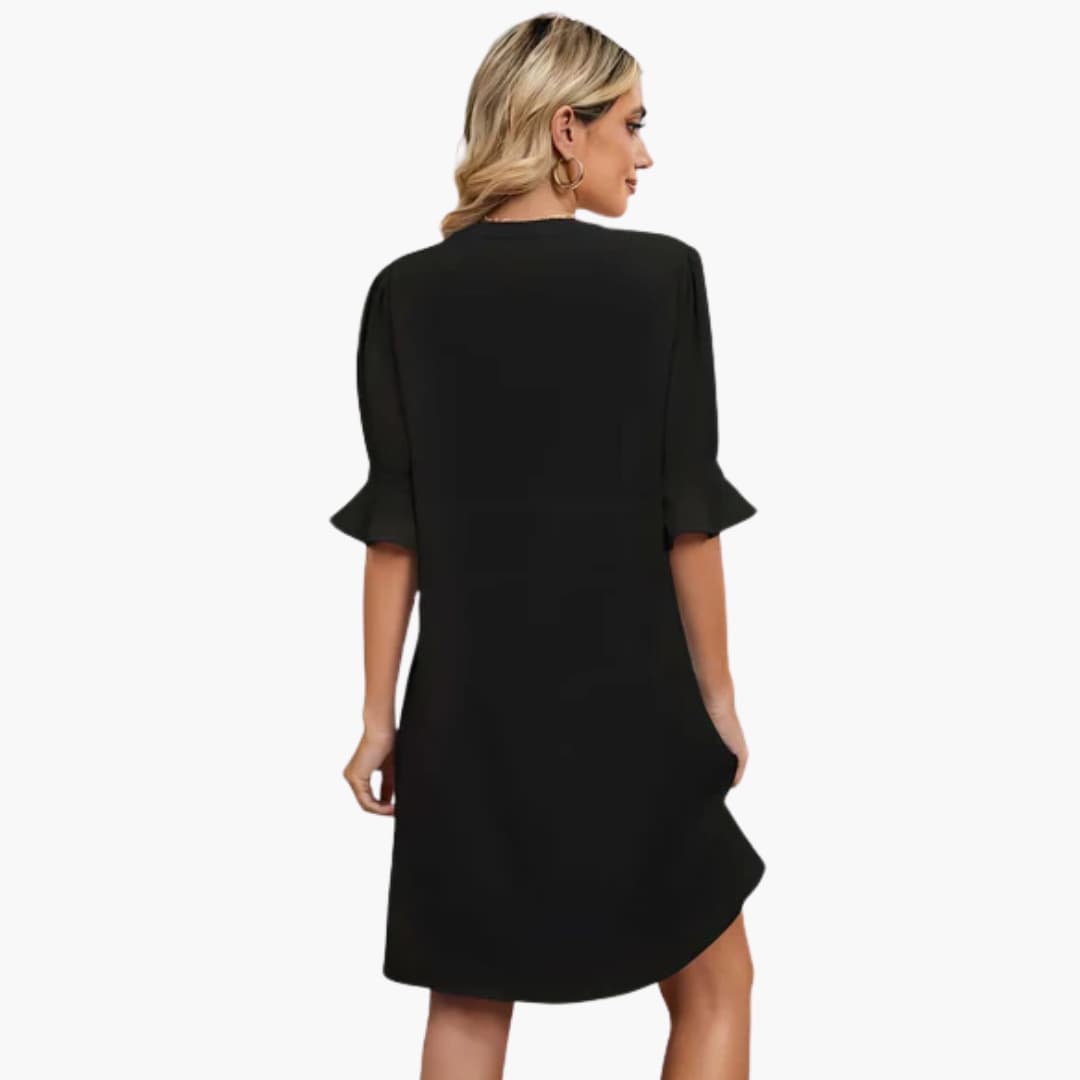 CM | Vestido midi de mujer con escote en V y media manga para el verano