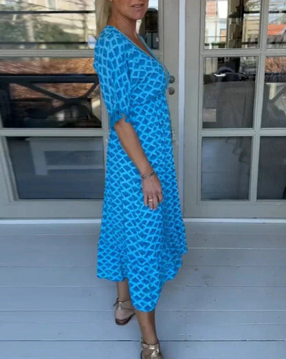CM | Vestido midi cómodo y holgado con escote en V