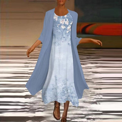 CM | Elegante vestido largo de verano con chaqueta blusa para mujer