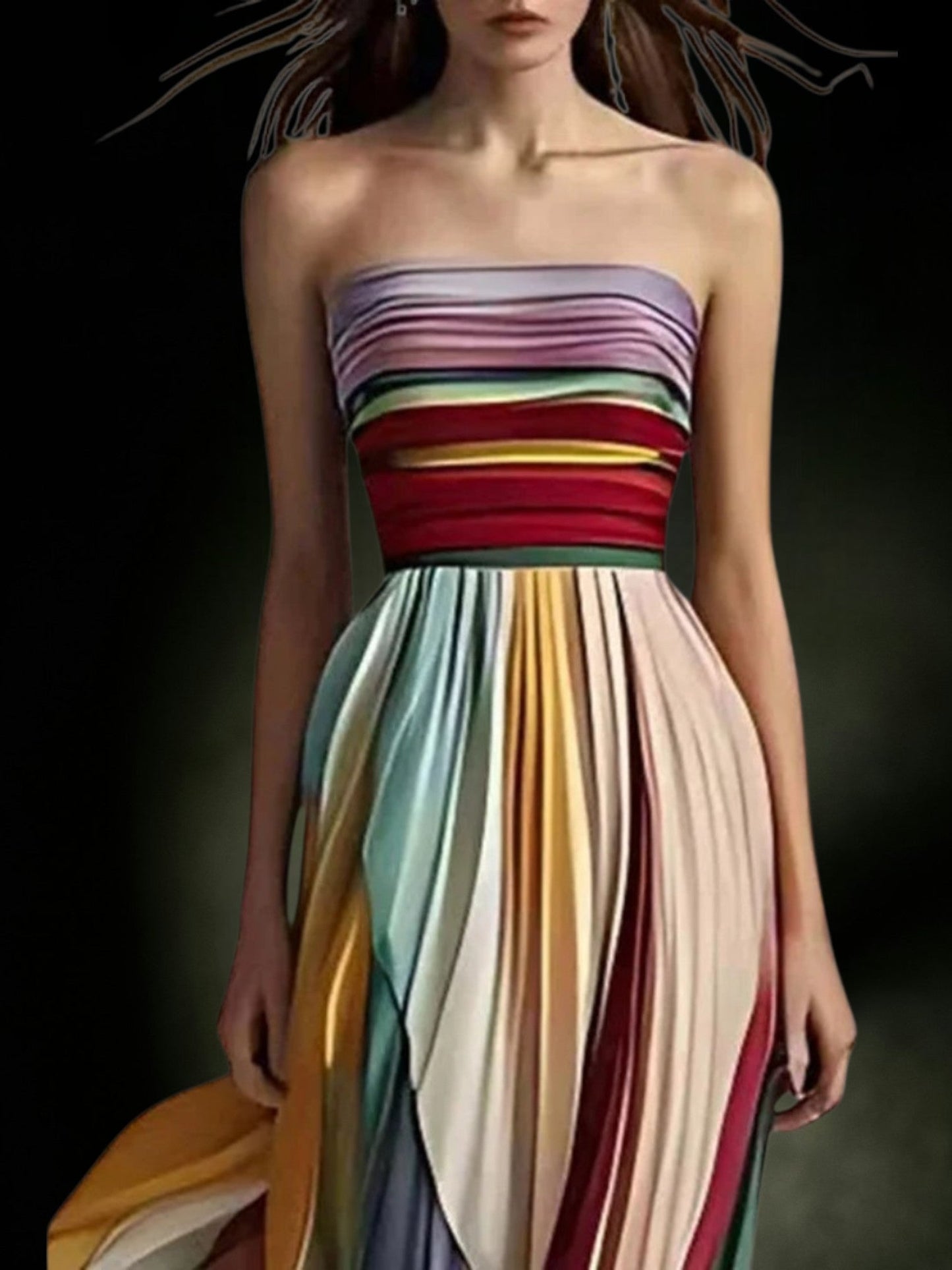 CM | Vestido largo de mujer confeccionado en tejido de alta calidad con un ajuste cómodo y un diseño único