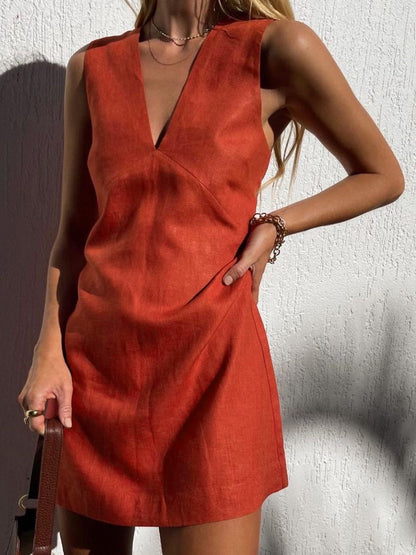 CM | Elegante mini vestido con escote en V para mujer