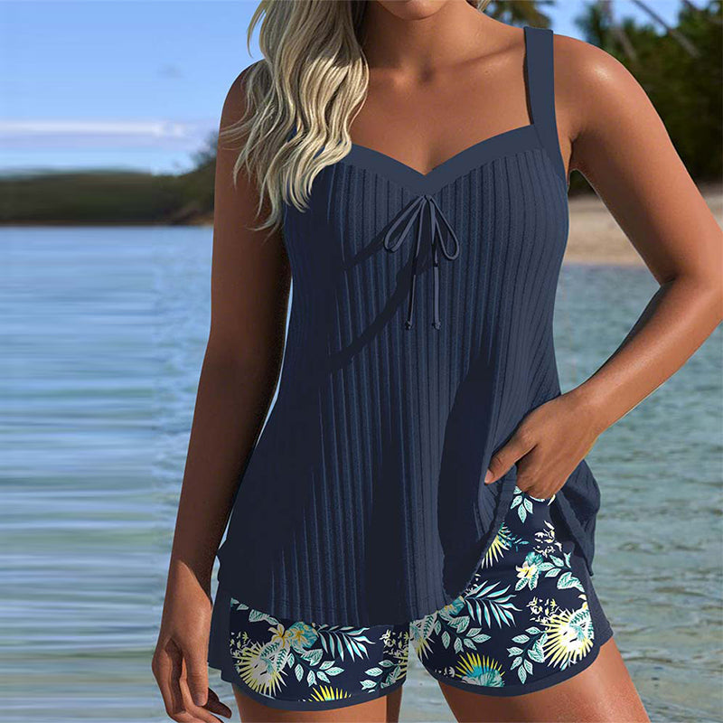 CM | Tankini Bañador de dos piezas a rayas
