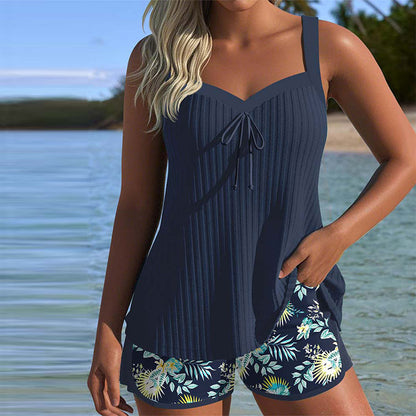 CM | Tankini Bañador de dos piezas a rayas