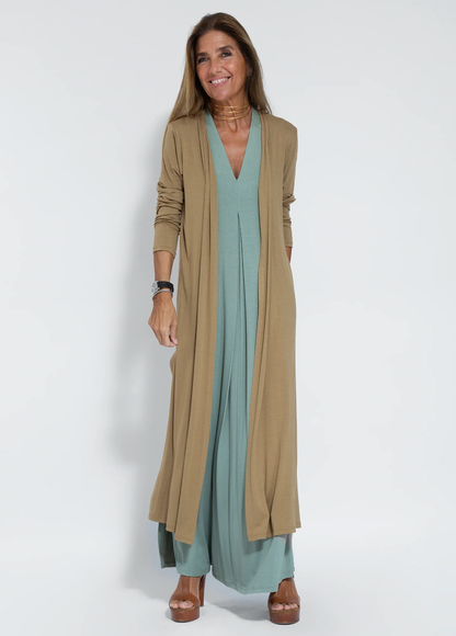 CM | Conjunto de vestido largo adelgazante y chaleco