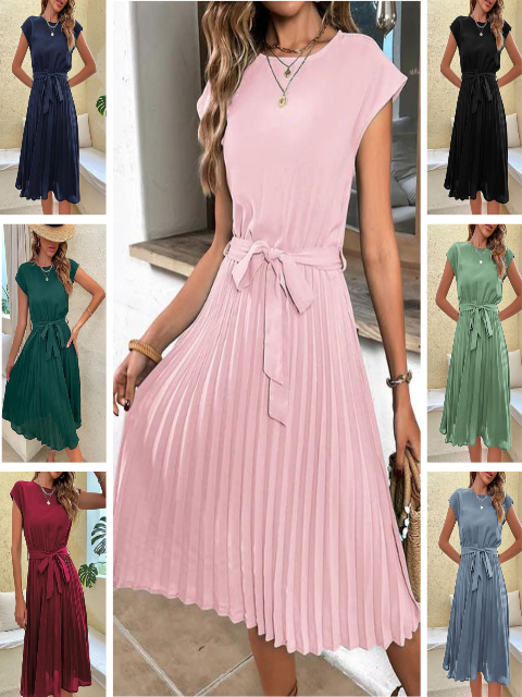 CM | Bella- Minivestido de manga corta con pliegues