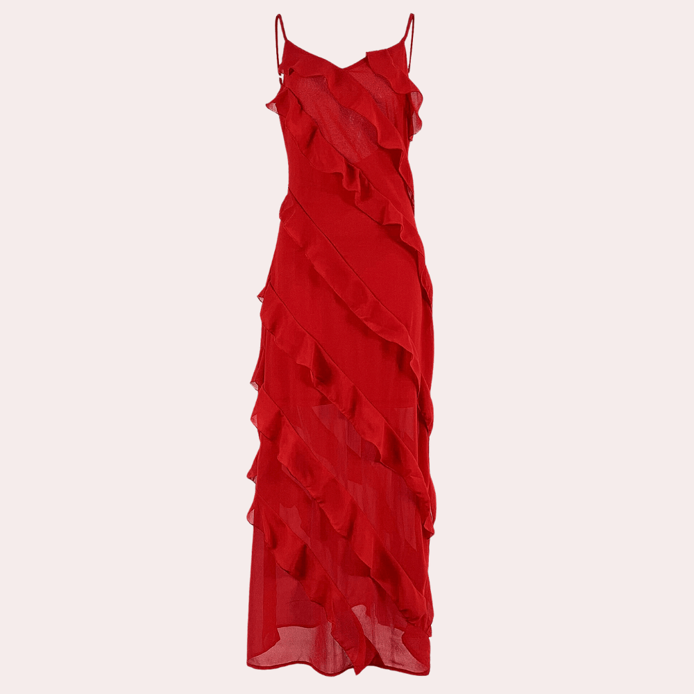 CM | Vestido de noche para mujer - Vestido largo hasta el suelo - Tirantes finos - Adecuado para ocasiones formales