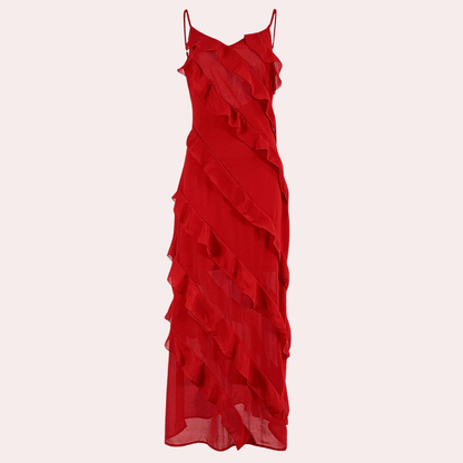 CM | Vestido de noche para mujer - Vestido largo hasta el suelo - Tirantes finos - Adecuado para ocasiones formales