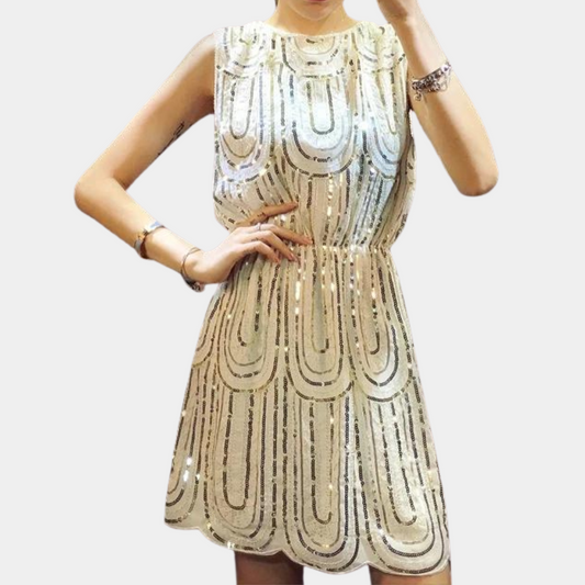 CM | Glamuroso mini vestido de verano de lentejuelas para mujer