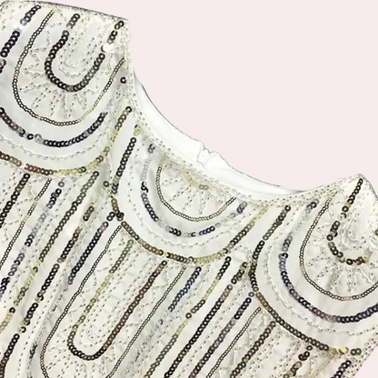 CM | Glamuroso mini vestido de verano de lentejuelas para mujer