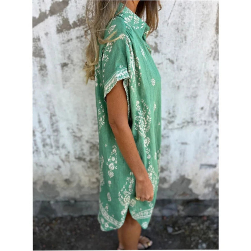 CM | Vestido corto de corte holgado y estampado desenfadado para el día a día